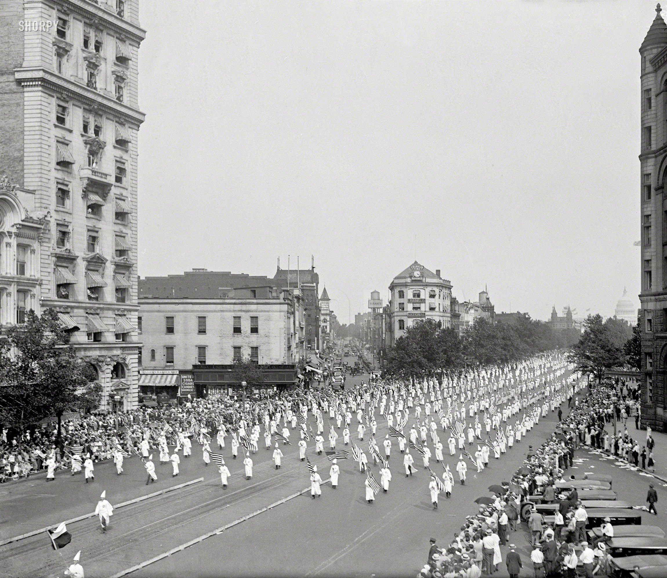Washington, D.C. "K.K.K. parade on Pennsylvania Avenue, 8/8/25." National Photo Company Collection glass negative. View full size.