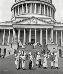 August 8, 1925. Washington, D.C. "Klansmen sightseeing at the Capitol." National Photo Company Collection glass negative. View full size.