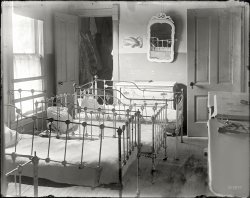 "Nursery" is all it says on this 4x5 inch glass negative, which comes to us from a seller in Minnesota. Maybe someone with the right connections could run a check on these fingerprints. Probably from around 1910-1920. View full size.
