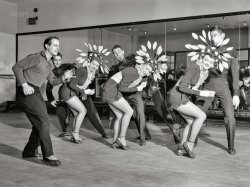 Spring 1947. "To unite jazz and dance. Choreographer Lee Sherman and dancers in rehearsal -- Radio City Music Hall, New York." Acetate negative by William Gottlieb. View full size.