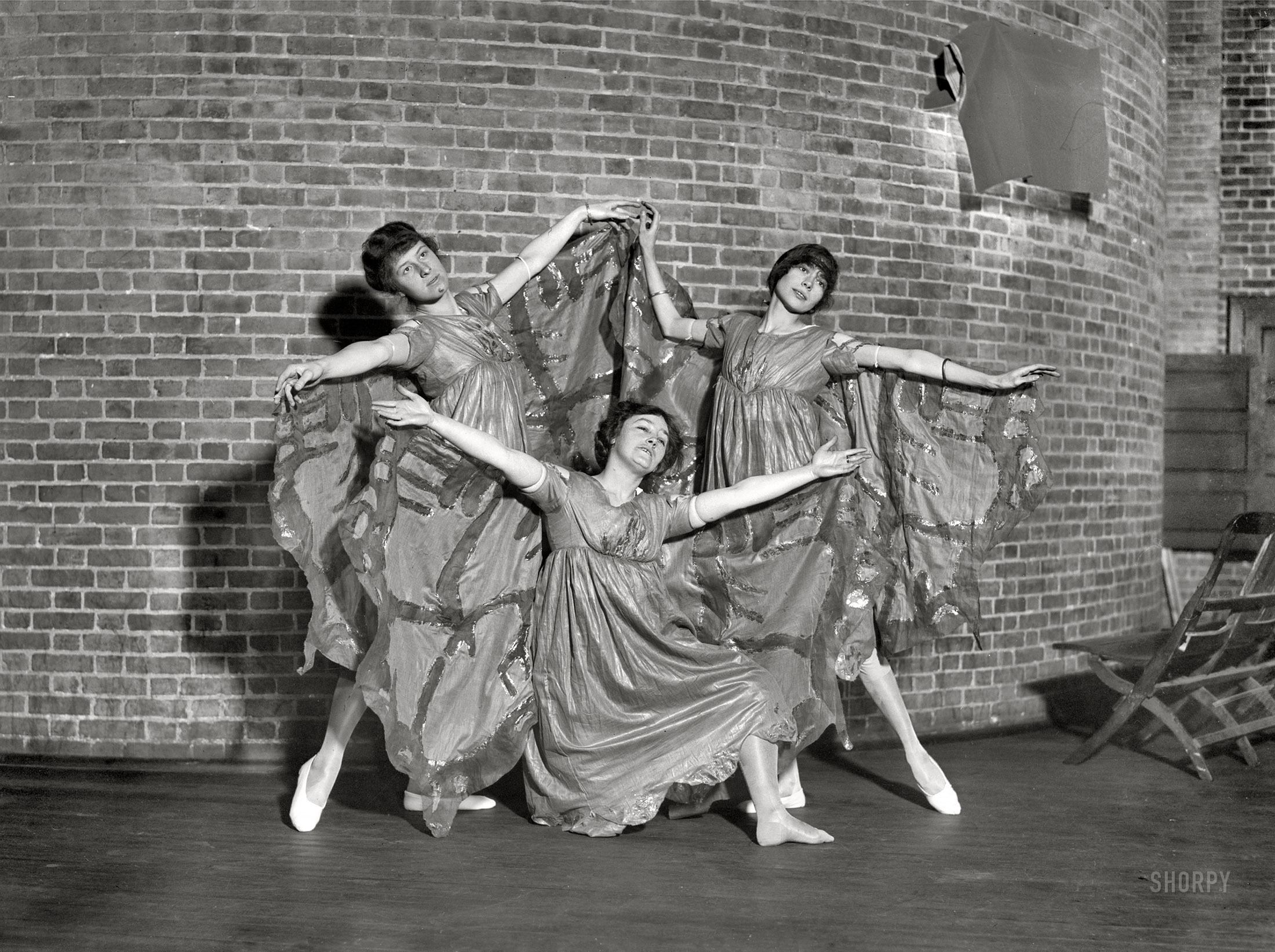 January 31, 1914. New York. "Golden Butterfly Dance -- Women's Political Union Suffrage Ball, 71st Regiment Armory." 5x7 glass negative, Bain News Service. View full size.