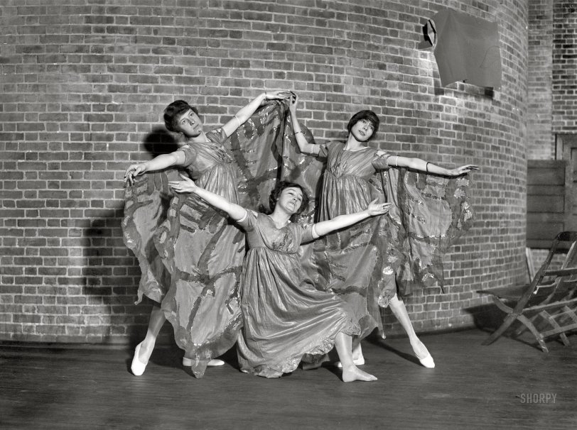 January 31, 1914. New York. "Golden Butterfly Dance -- Women's Political Union Suffrage Ball, 71st Regiment Armory." 5x7 glass negative, Bain News Service. View full size.
