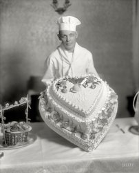 Washington, D.C., circa 1930s. "Cronmiller, LeP., Jr., Mrs." Who can decipher this alphabet soup of a pastry? Harris & Ewing glass negative. View full size.