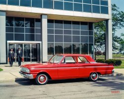 Dearborn, Michigan. "1963 Ford Fairlane two-door sedan." Color transparency from the Ford Motor Co. photographic archive. View full size.