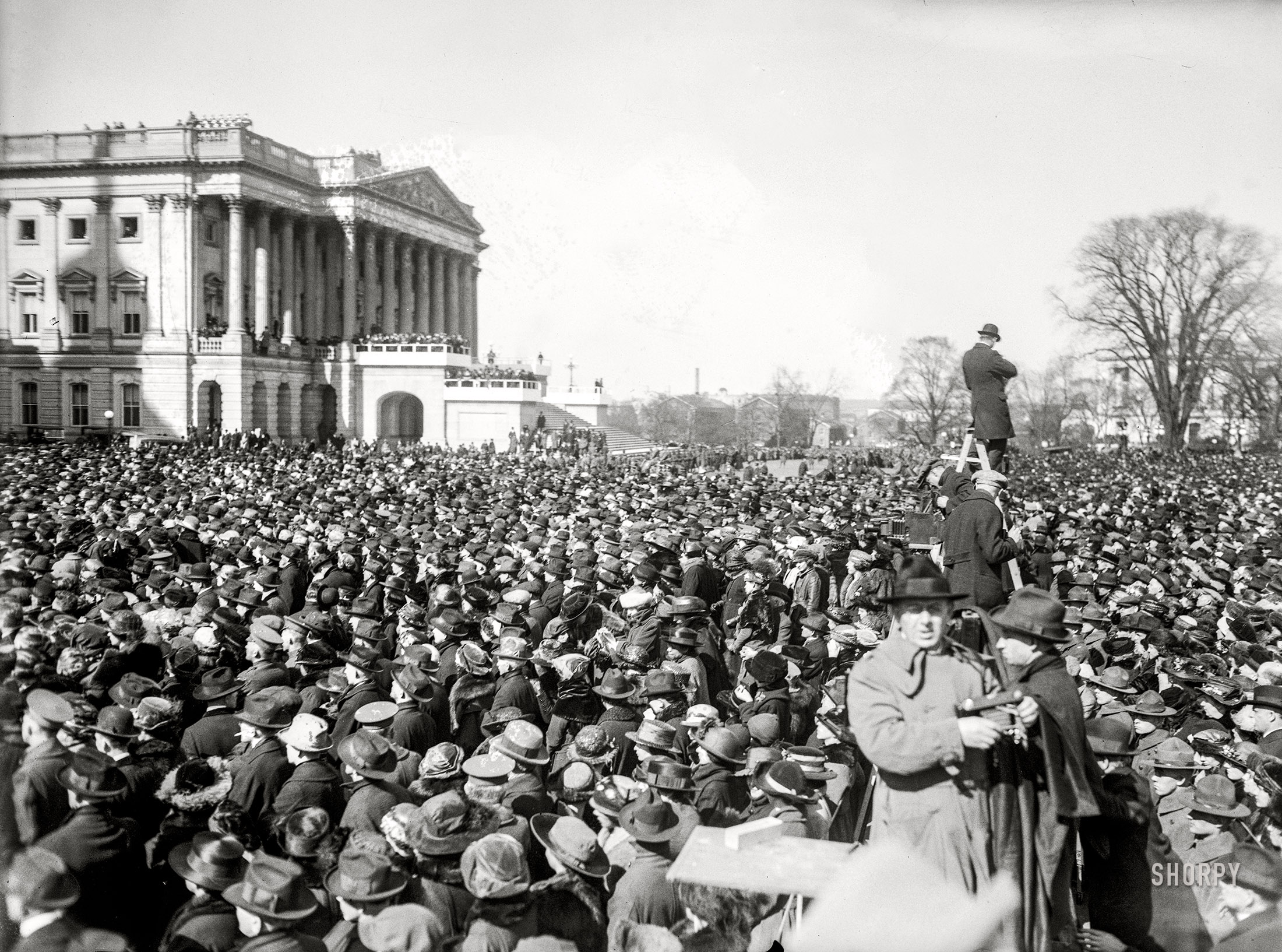 "Inauguration. March 4, 1921. Crowds at U.S. Capitol." National Photo Company Collection glass negative. View full size.