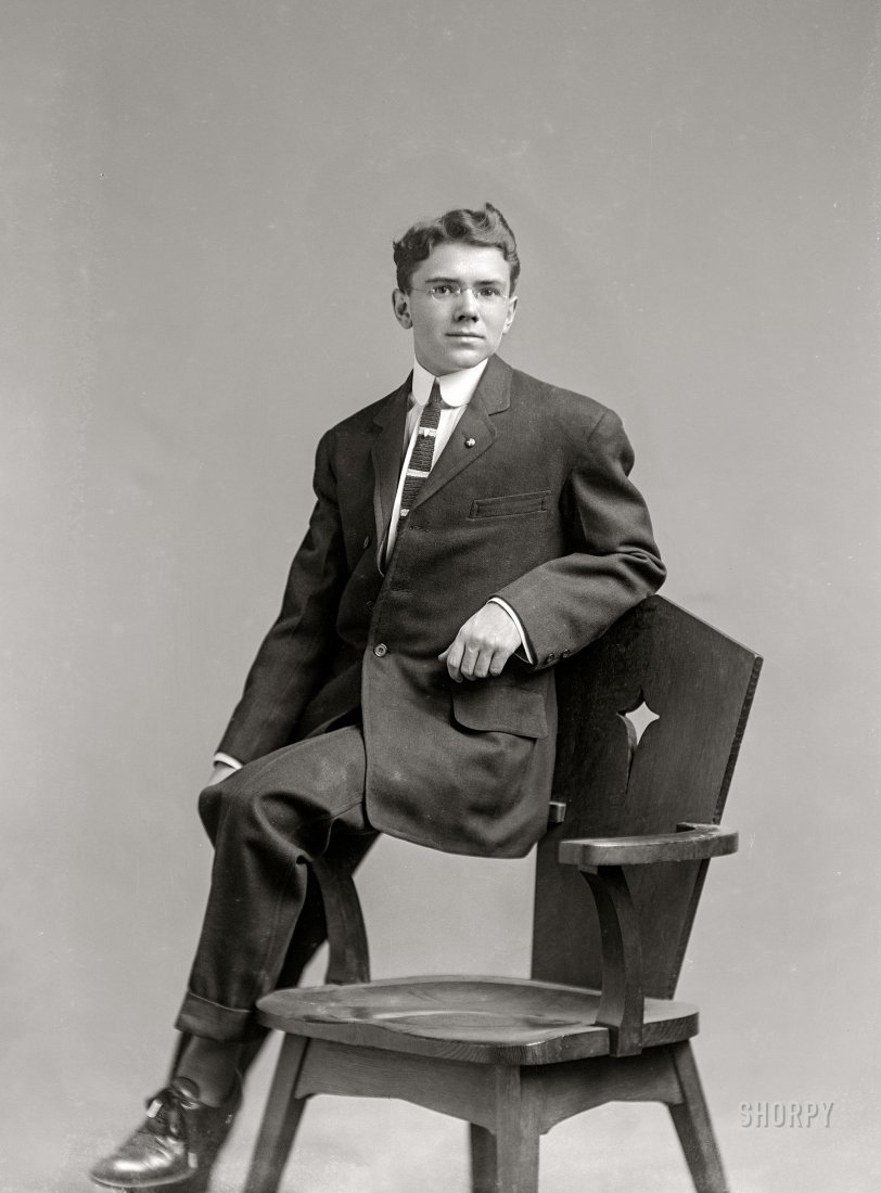 Washington, D.C., circa 1905-1908. "Searight, Will." 5x7 inch glass negative from the C.M. Bell portrait studio. View full size.


HAZERS BREAK HIS WRIST.
William Searight, Central High Freshman, Refuses to "Peach."
&nbsp; &nbsp; &nbsp; &nbsp; While conducting a hazing bee, several pupils of the Central High School broke William Searight's wrist. Searight, a freshman, who lives at 1737 De Sales street northwest, loyally refuses to "peach" on his tormentors, but Principal Emory Wilson is investigating the affair and expects the names of the guilty ones to-day. He had a talk yesterday with Supt. Chancellor about it and will make a report this afternoon.
&nbsp; &nbsp; &nbsp; &nbsp; The "code of honor" which prevails at Central has been invoked by the boys, and the principal is finding it difficult to get at the facts.
&nbsp; &nbsp; &nbsp; &nbsp; According to the physician it will be several weeks before young Searight will be able to use his wrist. &nbsp; &nbsp; &nbsp; &nbsp; &nbsp; &nbsp; &nbsp; &nbsp; &nbsp; &nbsp; &nbsp; &nbsp; &nbsp; &nbsp; &nbsp; &nbsp; &nbsp; &nbsp; &nbsp; &nbsp; &nbsp; &nbsp; &nbsp; &nbsp; (Washington Post -- Oct. 1, 1907)