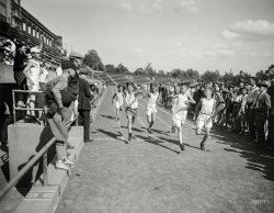 September 6, 1924. Washington, D.C. "80 lb. 60-yard dash, Central High School." National Photo Company Collection glass negative. View full size.