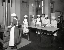 Washington, D.C., 1919. "Red Cross vocational education, Dietetic, Morse School." Our title comes from the poster on the wall. National Photo Co. View full size.