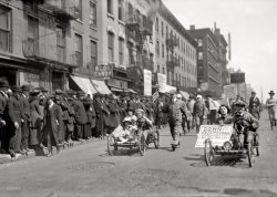 April 24, 1920. "Overalls parade." A demonstration against profiteering that took its name from the "overall strike," a fad that had people wearing overalls to protest the high price of men's clothing. Bain News Service photo. View full size.
