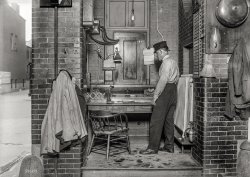 Washington, D.C., 1922. "No. 12 Engine Company." Note the paper tape reels used for recording location information from "Gamewell boxes," the automatic-telegraph system used by municipal fire alarms. View full size.
