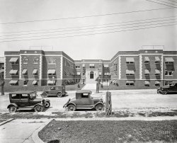 Washington, D.C., 1927. "Mr. Price, 8th & Jefferson Streets N.W." The "thoroughly modern" Brightwood Park Courts apartments. National Photo Company glass negative. View full size.