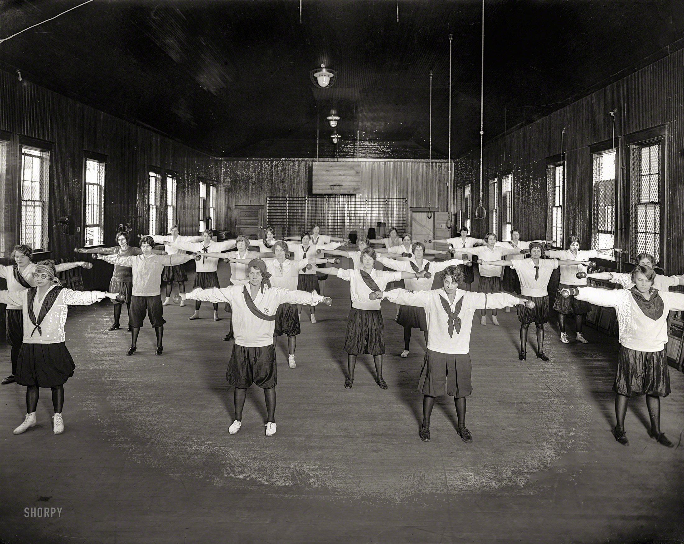 Takoma Park, Maryland, circa 1928. "Washington Sanitarium gymnasium." National Photo Company Collection glass negative. View full size.