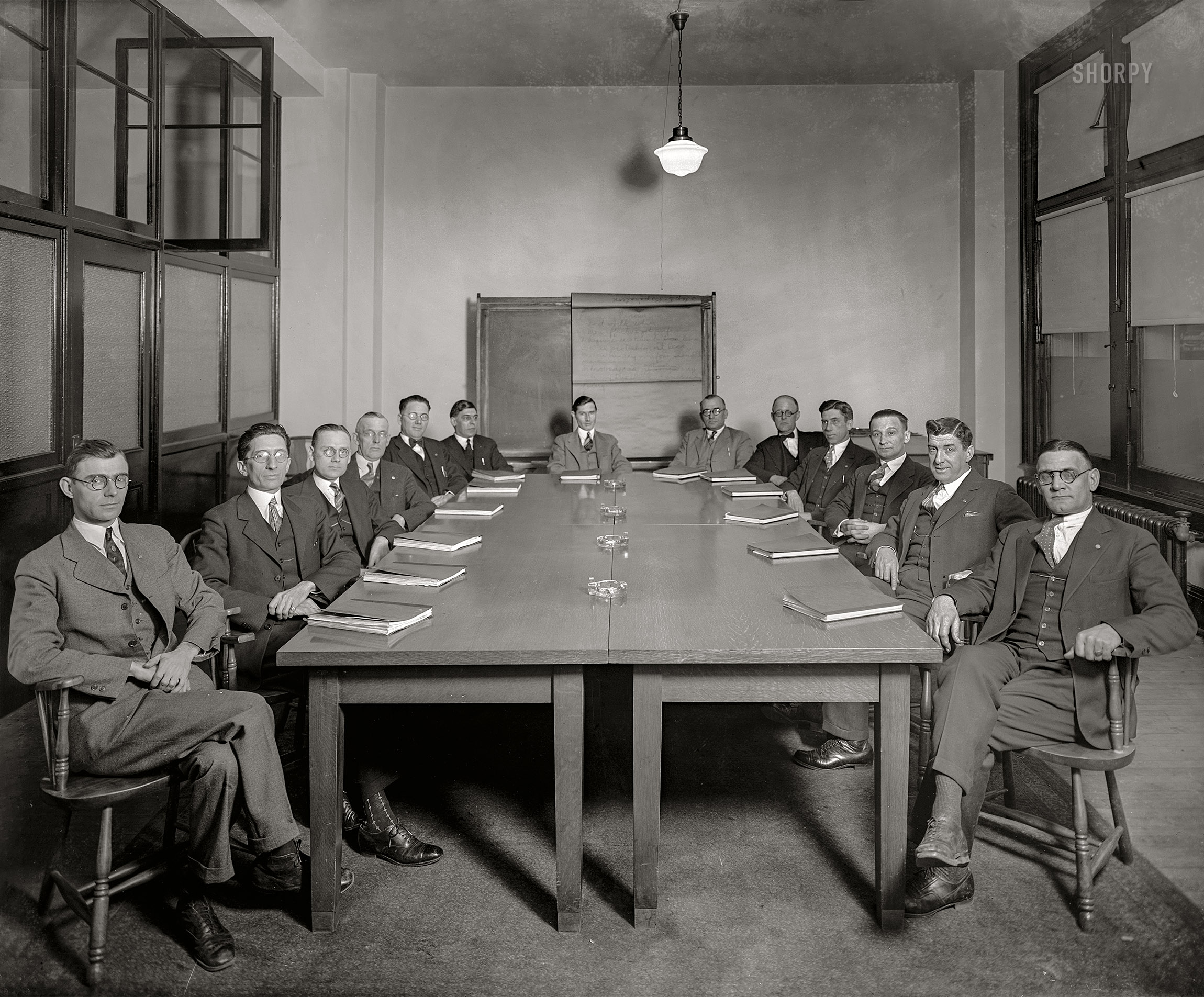 Washington, D.C., circa 1928. "C&P Tel. Co." Officers of the Chesapeake & Potomac Telephone Company. Do we have a quorum? National Photo Company glass negative. View full size.