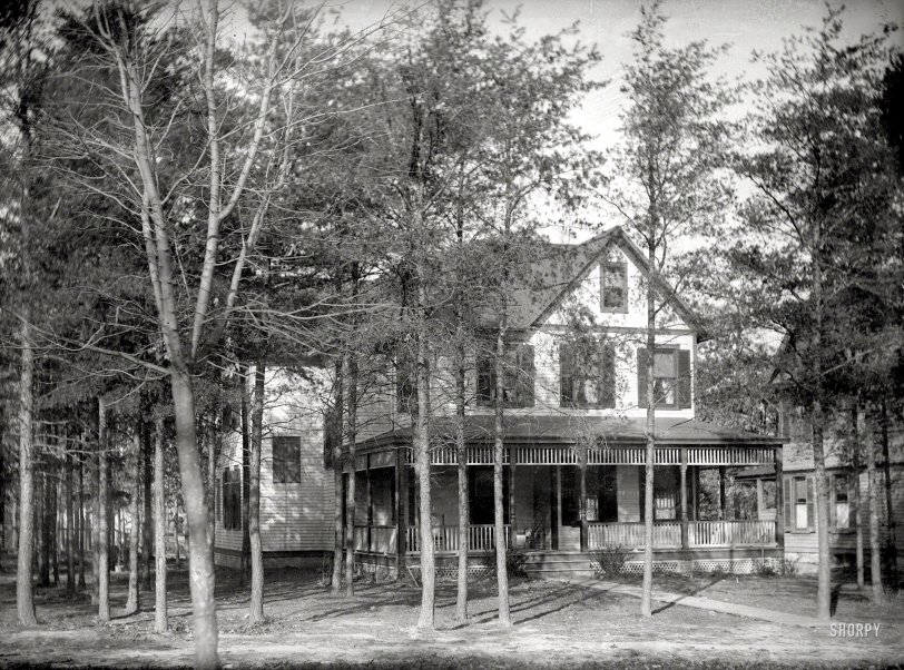 The Takoma Park, Maryland, home of Edward M. Douglas, wife Zilpha and their children Helen and Willard. 5x7 glass negative by Mr. Douglas, donated by to us his great-grandson Steve and scanned by Shorpy. Steve tells us the house was torn down in the 1960s to make way for a nursing home. View full size.
