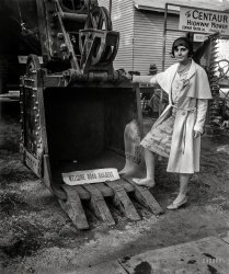 May 1930. Washington, D.C. "American Road Builders Association -- earth-moving shovel." Harris & Ewing Collection glass negative. View full size.