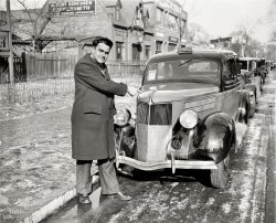 February 1936. Washington, D.C. "Heated taxi cab." Sure, but can you summon it with an app? Harris & Ewing Collection glass negative. View full size.