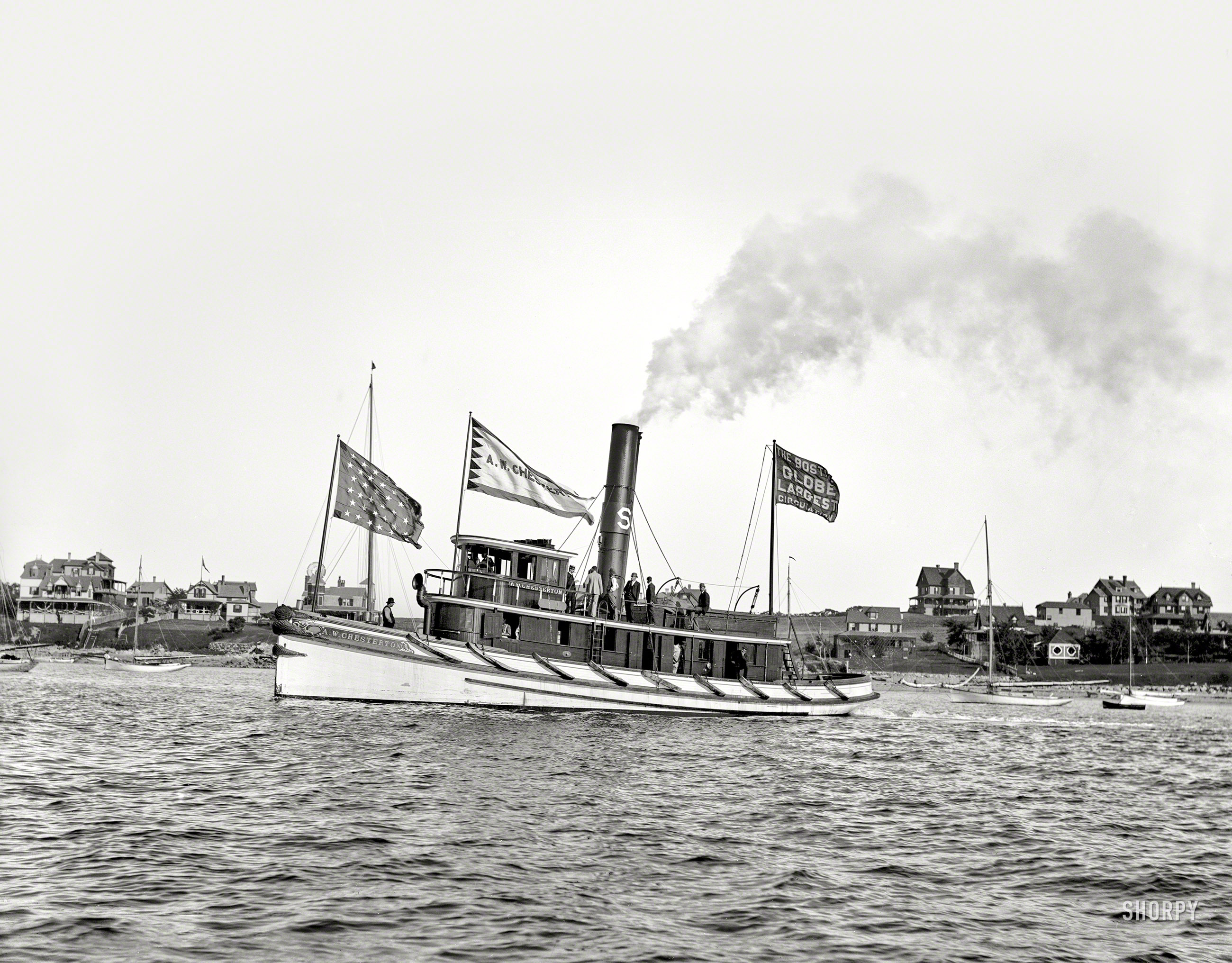 Circa 1899. "Steamboat A.W. Chesterton." Brought to you by the Boston Globe. 8x10 inch dry plate glass negative, Detroit Publishing Company. View full size.