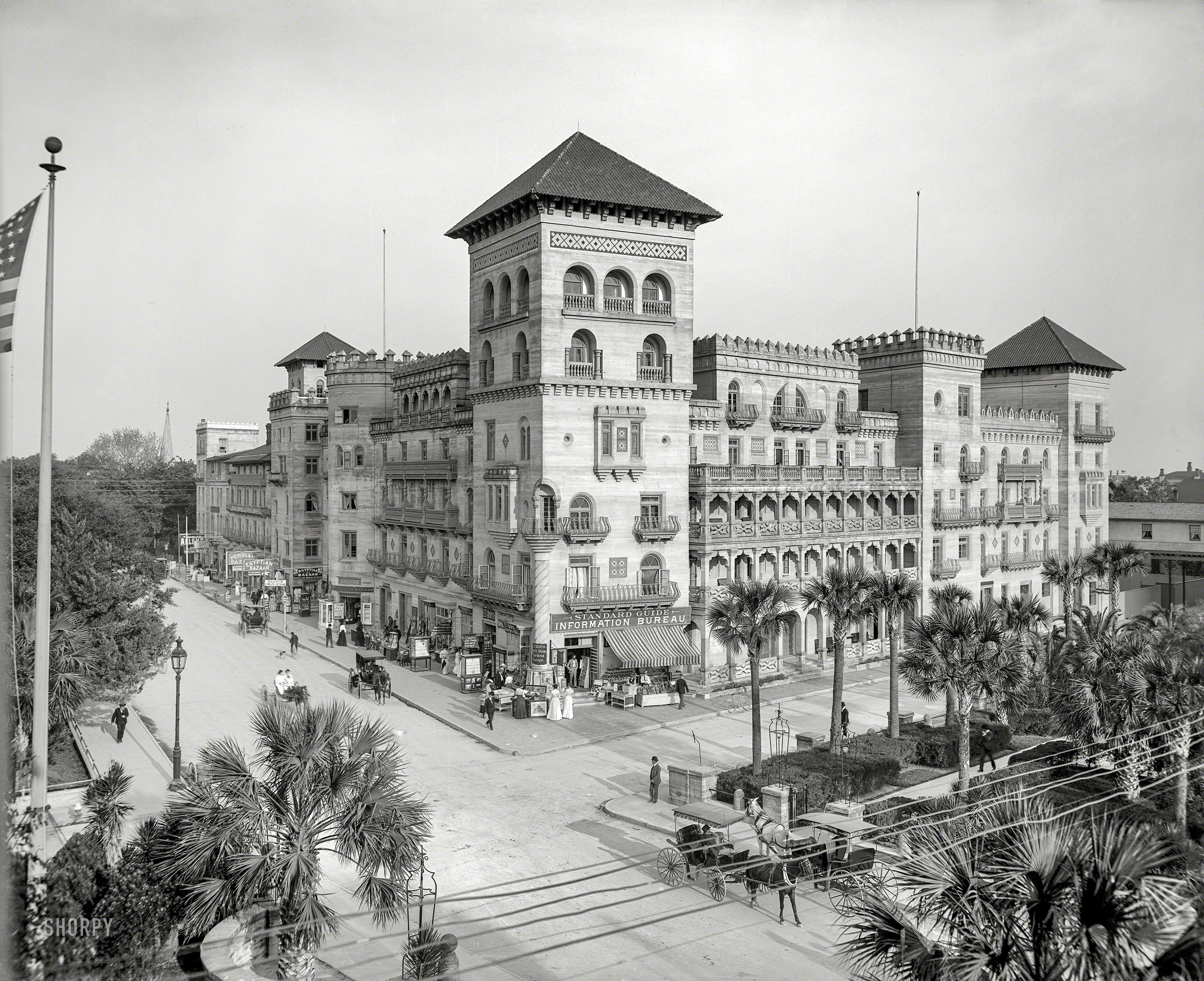 St. Augustine, Florida, circa 1903. "Hotel Alcazar annex (Cordova Hotel)." 8x10 inch dry plate glass negative, Detroit Publishing Company. View full size.