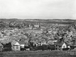 Tennessee circa 1902. "Chattanooga and Missionary Ridge from Cameron Hill." 8x10 inch glass negative by William Henry Jackson. View full size.
