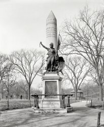 Circa 1904. "Boston Massacre Monument, Boston, Mass." An easy finalist for the Robust Railings Trophy. 8x10 inch dry plate glass negative. View full size.