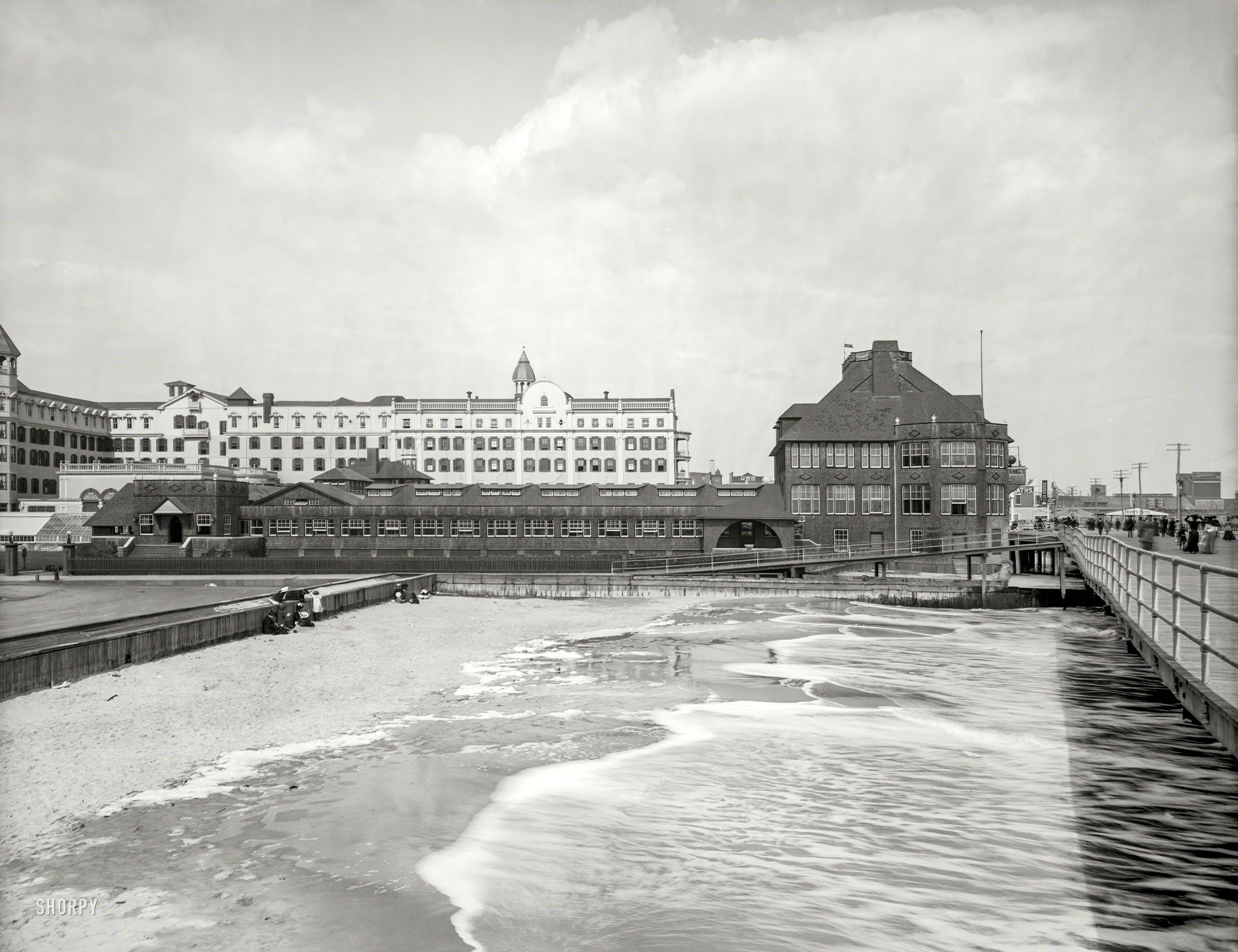 The Jersey Shore circa 1905. "Brighton Casino, Atlantic City." 8x10 inch dry plate glass negative, Detroit Publishing Company. View full size.