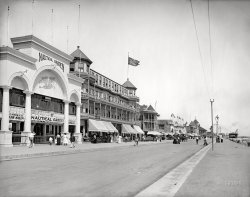 Circa 1905. "Along the boulevard -- Revere Beach, Massachusetts." All aboard for the Red Planet! 8x10 inch dry plate glass negative, Detroit Publishing Company. View full size.