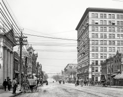 Birmingham, Alabama, circa 1906. "First National Bank, 20th Street." 8x10 inch dry plate glass negative, Detroit Publishing Company. View full size.