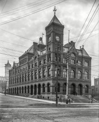1906. "Post Office -- Montgomery, Alabama." Municipal Dungeon (Basement Level) open daily 9 to 3. Detroit Publishing glass negative. View full size.