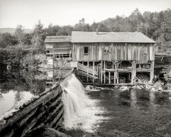 Circa 1905. "Keene Valley, old mill on the Ausable River, Adirondack Mountains, N.Y." 8x10 inch  glass negative, Detroit Publishing Company. View full size.
