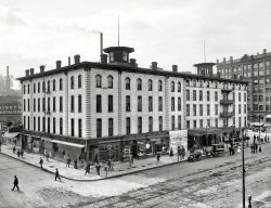 Minneapolis, Minnesota, circa 1905. "Hotel Nicollet, Nicollet & Washington Avenues." 8x10 inch glass negative, Detroit Publishing Co. View full size.
