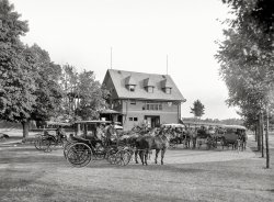 Circa 1912. "Clubhouse at the racetrack, Saratoga Springs, N.Y." 8x10 inch dry plate glass negative, Detroit Publishing Company. View full size.