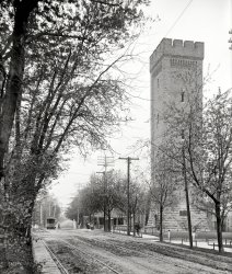 Circa 1907. "The Water Tower -- Fort Thomas, Kentucky." Combining a 100,000-gallon standpipe and Spanish-American War memorial. View full size.