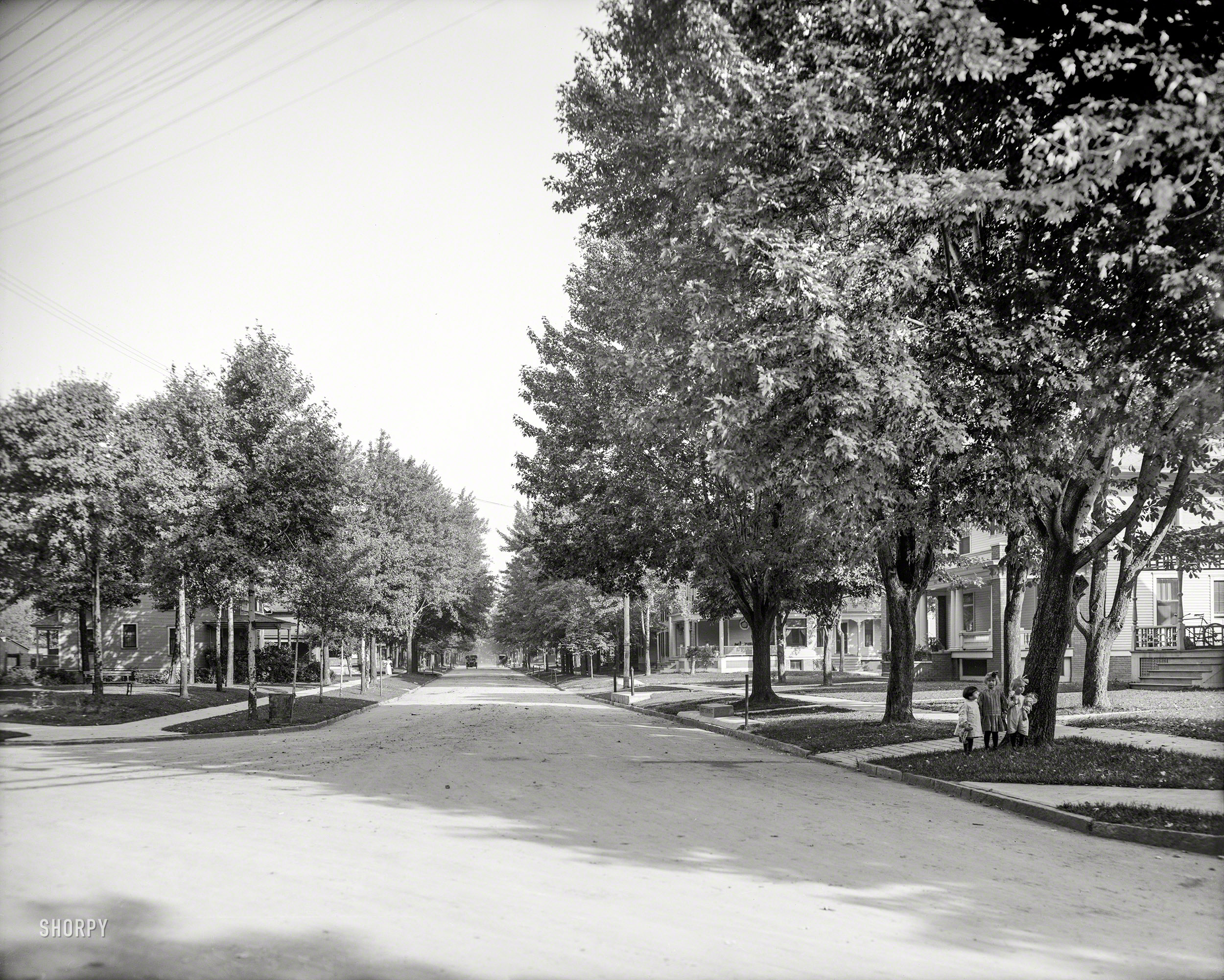 Saginaw, Michigan, circa 1908. "Houses on South Weadock Avenue." 8x10 inch dry plate glass negative, Detroit Publishing Company. View full size.