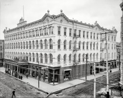 Little Rock, Arkansas, circa 1910. "New Capital Hotel, Markham Street." A century later the building looks much the same, although it's lost the "New." 8x10 inch dry plate glass negative, Detroit Publishing Company. View full size.