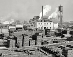 Louisville, Kentucky, circa 1906. "Mahogany mills, C.C. Mengel & Bros." 8x10 inch dry plate glass negative, Detroit Publishing Company. View full size.