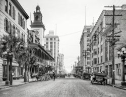 1910. "Forsyth Street looking east." Our 20th large-format, high-resolution view of Jacksonville, Florida. 8x10 inch dry plate glass negative. View full size.