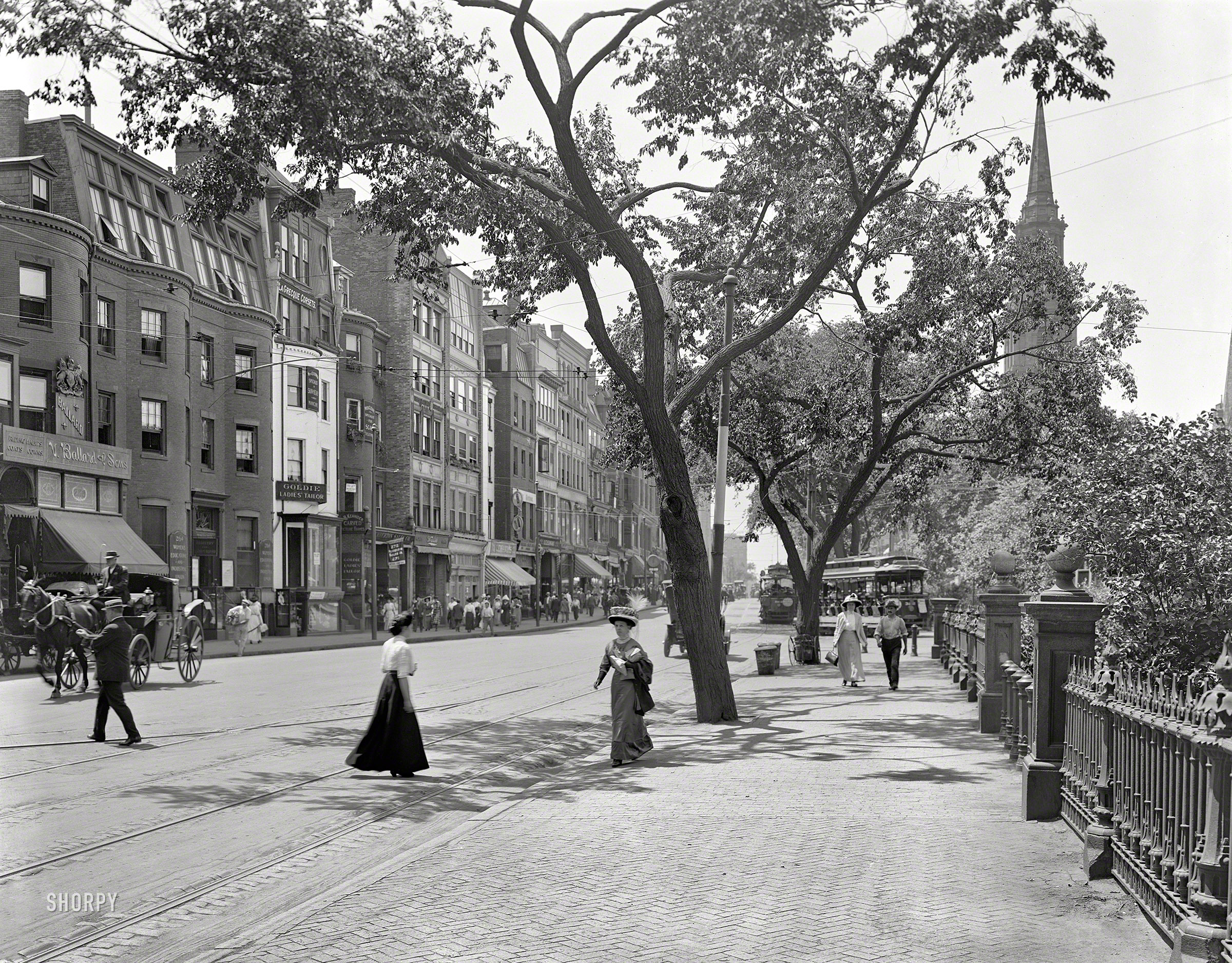 Boston circa 1910. "Boylston Street." The place to go for corsets and riding habits. 8x10 inch dry plate glass negative, Detroit Publishing Company. View full size.
