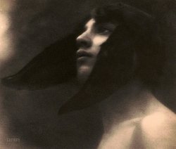 Circa 1907. "Youth with winged hat (Nicholas Giancola)." Platinum print by the Boston-based photographer Fred Holland Day (1864-1933). View full size.