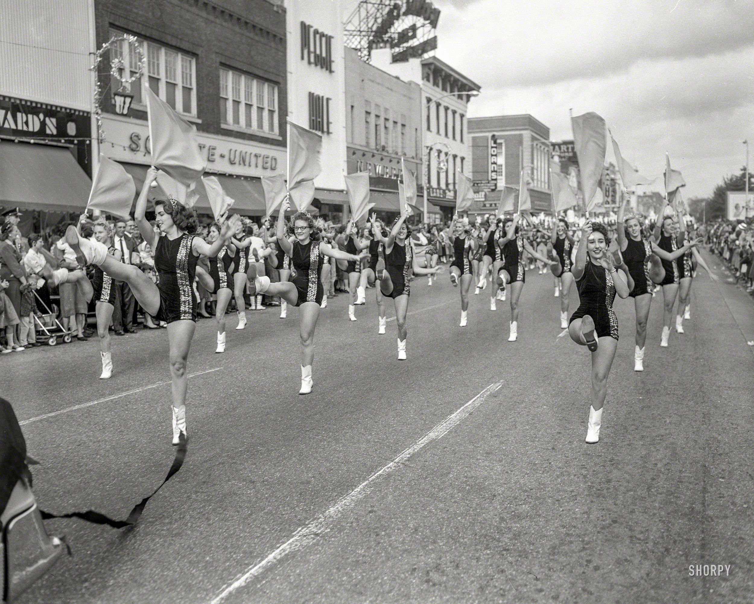"Parade." Somewhere Down South circa 1961. Who can tell us where? 4x5 inch acetate negative from the Shorpy News Photo Archive. View full size.