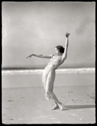 July 16, 1923. Long Island, New York. "Severn, Margaret, Miss." The dancer Margaret Severn (1901-1997). 4x5 inch nitrate negative by Arnold Genthe. View full size.