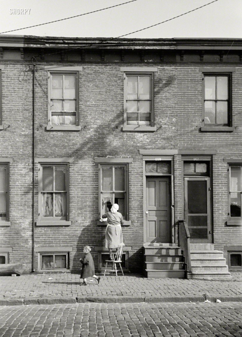 October 1938. "Factory workers' homes in Camden, New Jersey." 35mm negative by Arthur Rothstein for the Resettlement Administration. View full size.