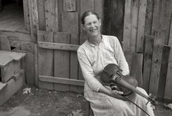 1937. "Mrs. Mary McLean, Skyline Farms, Alabama." 35mm nitrate negative by Ben Shahn for the Farm Security Administration. View full size.