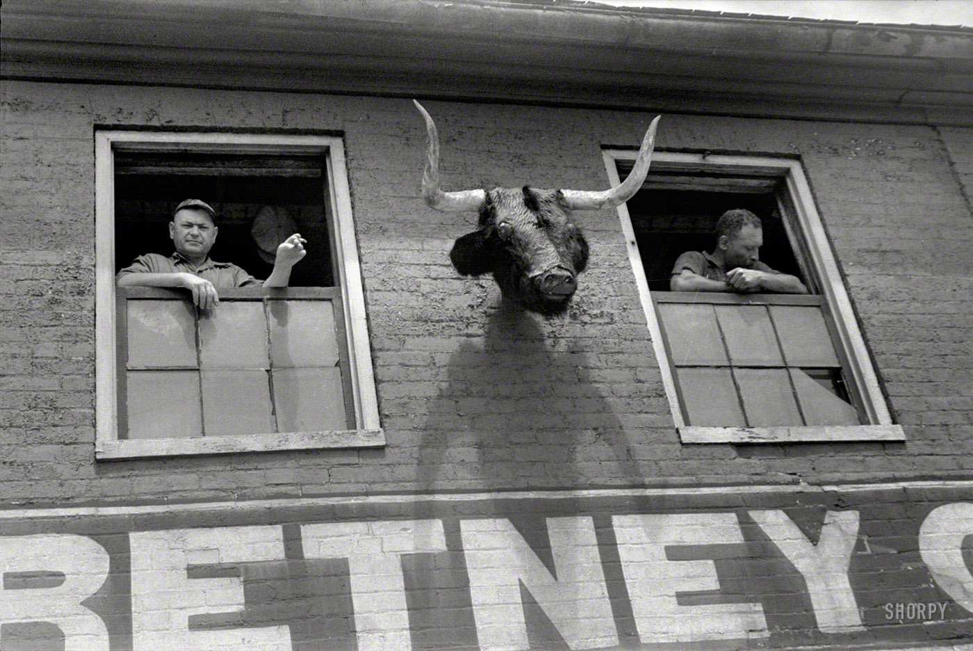 Summer 1938. "Tannery workers in Springfield, Ohio." 35mm nitrate negative by Ben Shahn for the Farm Security Administration. View full size.