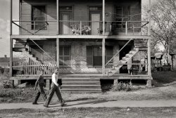 November 1938. Mobile, Alabama. "House with unusual staircase." 35mm nitrate negative by Russell Lee for the Resettlement Administration. View full size.