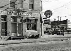 November 1938. "Saloon in stockyards district. South Omaha, Nebraska." Photo by John Vachon for the Farm Security Administration. View full size.