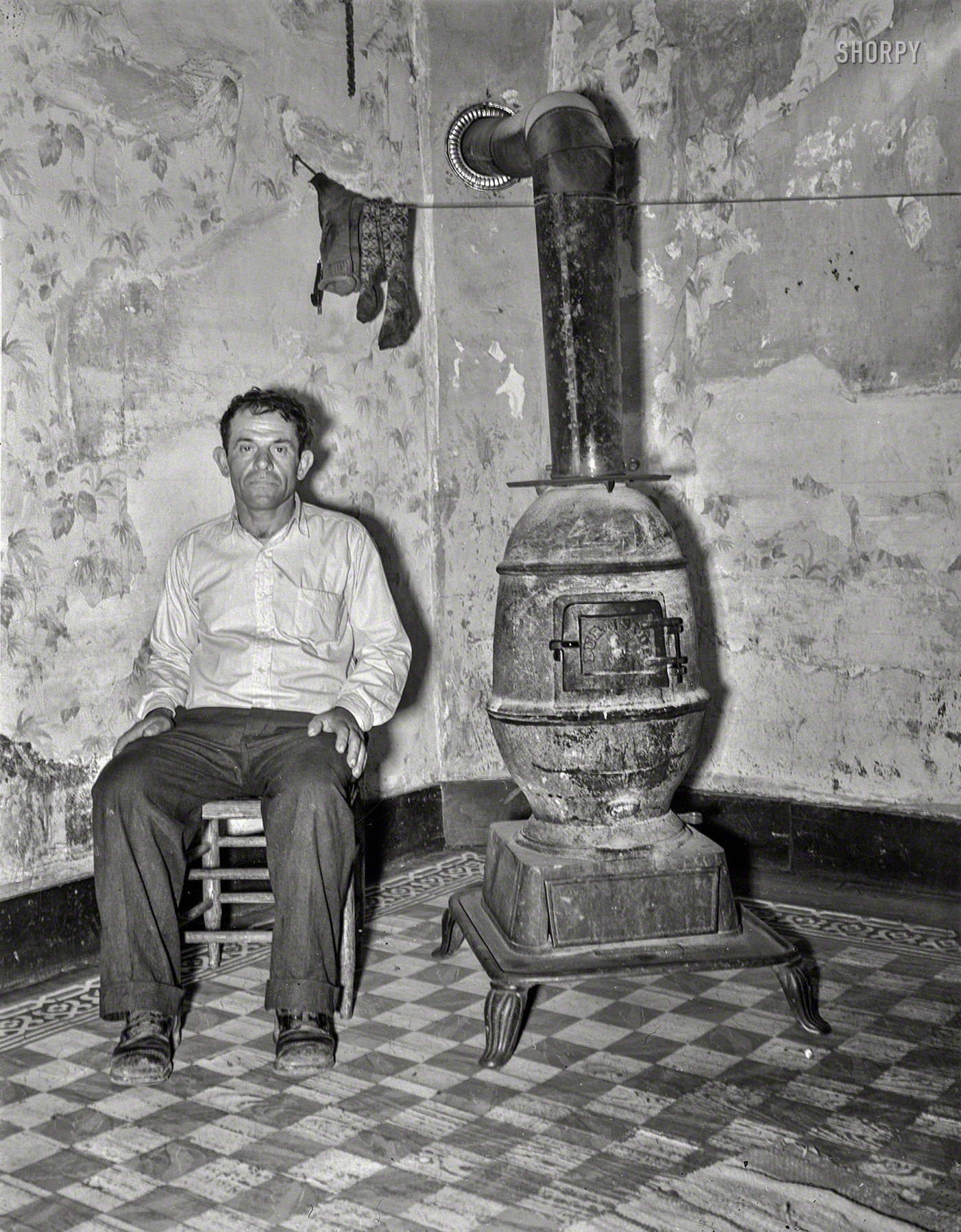 "Coal miner during May 1939 strike. Kempton, West Virginia." 4x5 acetate negative by John Vachon for the Resettlement Administration. View full size.