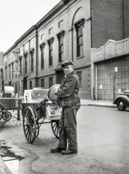 December 1941. "Ice man. New York City." Medium format negative by Arthur Rothstein for the Farm Security Administration. View full size.