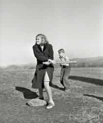 December 1941. "Baseball game at school of Tygart Valley Homesteads. Dailey, West Virginia." Medium format negative by Arthur Rothstein. View full size.