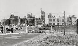 January 1942. "View of Dallas, Texas, going eastward on U.S. Highway 80." Medium-format acetate negative by Arthur Rothstein for the Office of War Information. View full size.