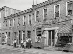 July 1938. "Neighborhood boys. Housing conditions in Ambridge, Pennsylvania. Home of the American Bridge Company." Medium format negative by Arthur Rothstein for the Farm Security Administration. View full size.